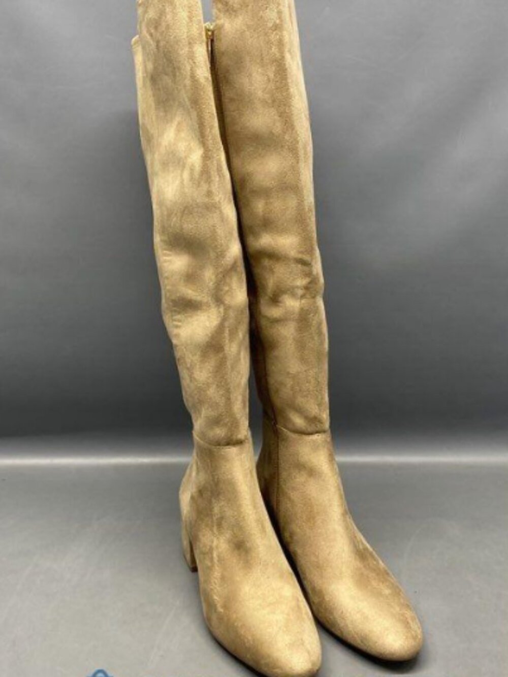 Michael Kors Women's Tall Tan Faux Leather Side Zip Boots Size 8M